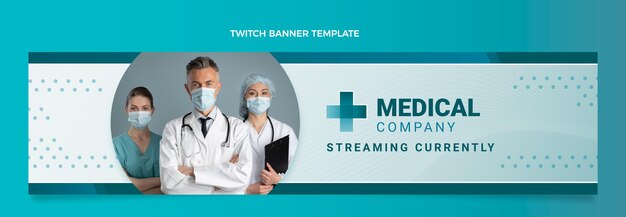 Medizinisches Twitch-Banner mit Farbverlauf