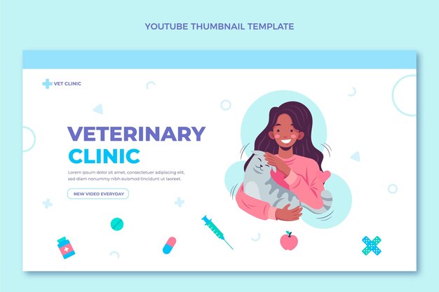 Medizinisches Youtube-Miniaturbild im flachen Design