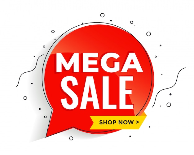 Mega sale banner in memphis style banner vorlage