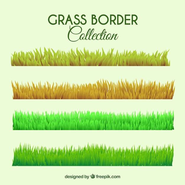 Kostenloser Vektor mehrere gras grenzen mit verschiedenen farben