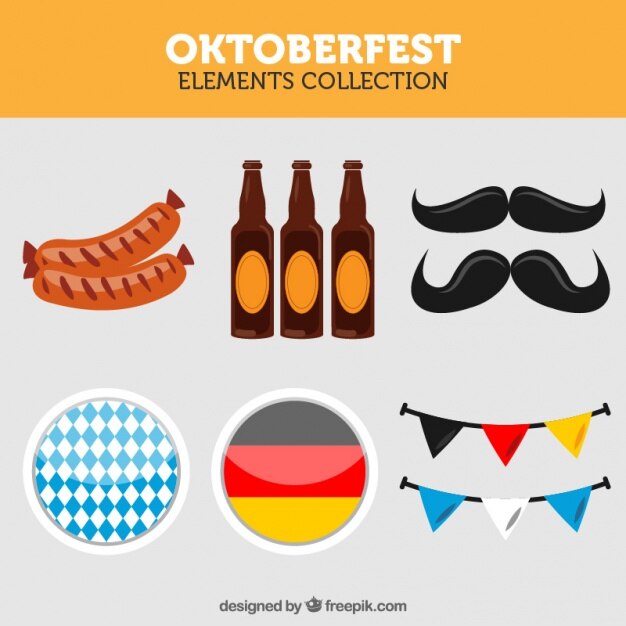 Kostenlose Vektor mehrere oktoberdest elemente