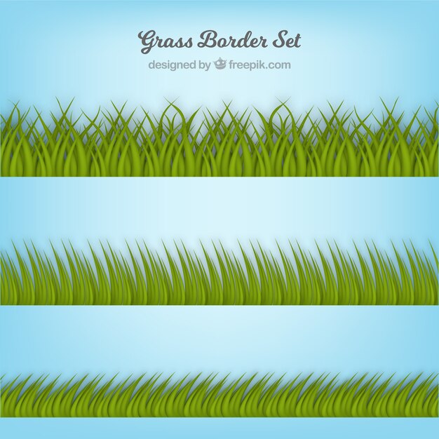 Mehrere realistische Grasgrenzen