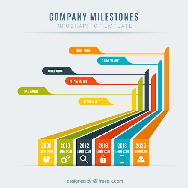 Kostenloser Vektor meilensteine ​​konzept infographic-unternehmen
