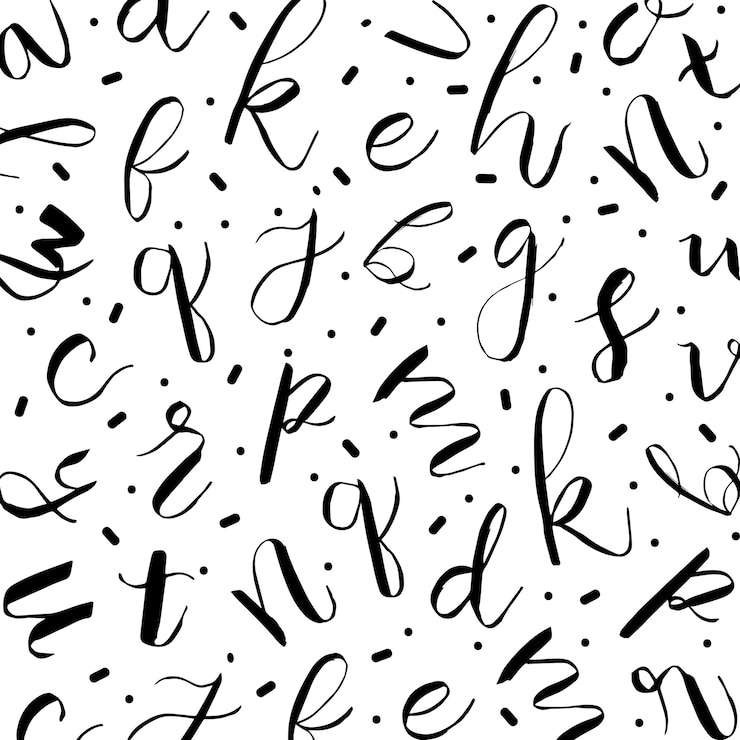 Kostenlose Vektor memphis-alphabet-muster-hintergrund