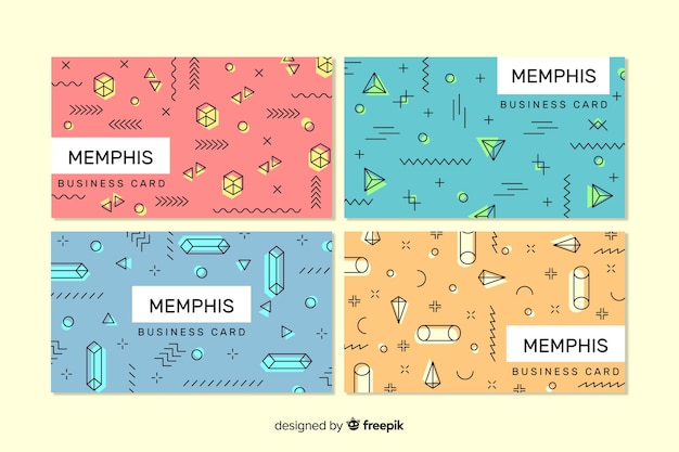 Kostenloser Vektor memphis-art-visitenkarteschablone