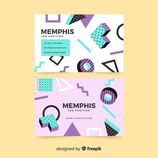 Memphis-art-visitenkarteschablone