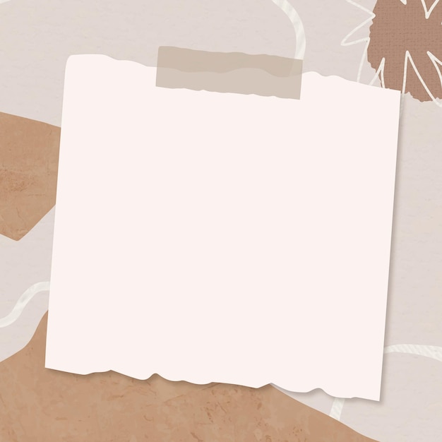 Memphis beige Papiercollage auf braunem abstraktem Hintergrund