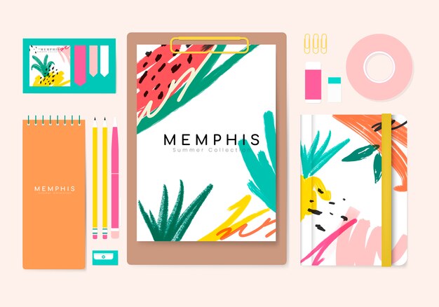 Memphis Sommer-Briefpapier-Kollektion