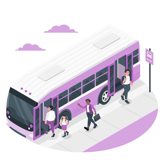 Menschen, die in den Bus steigen Konzept-Illustration