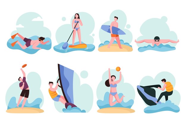 Menschen, die Sommersport treiben
