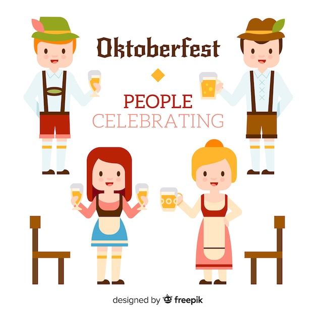 Kostenloser Vektor menschen feiern oktoberfest