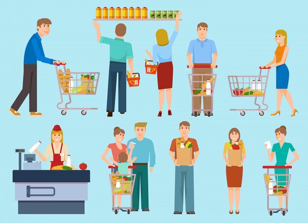 Menschen in der Supermarktsammlung