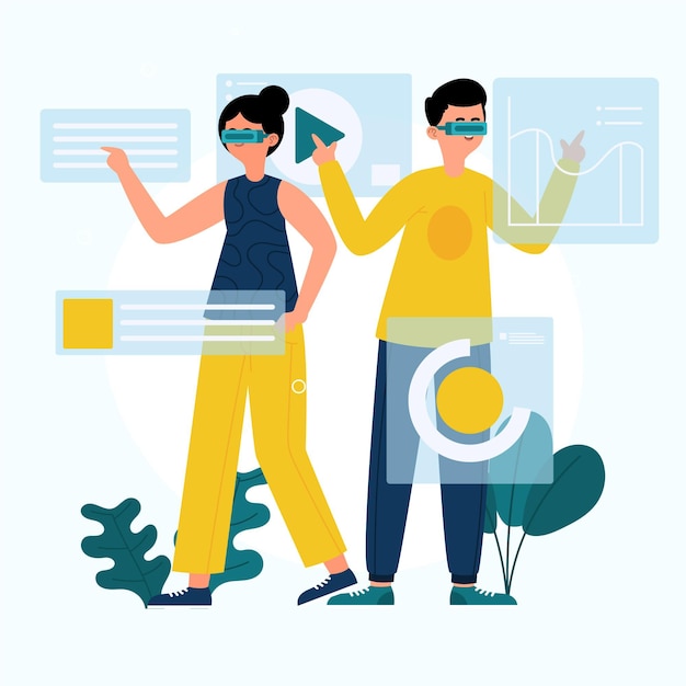 Menschen mit Augmented-Reality-Brille