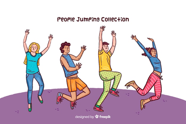 Menschen springen sammlung
