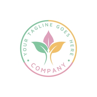 Menschliches pflanzenblatt für frisches natur-gesundes leben-logo