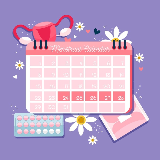 Kostenloser Vektor menstruationskalender-konzept