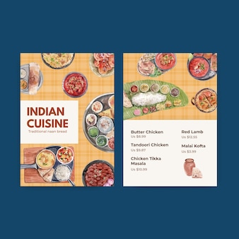 Menüvorlagen mit indischem essen