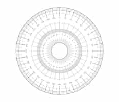 Kostenloser Vektor messkreis isoliert umriss kreis grad messwinkel
