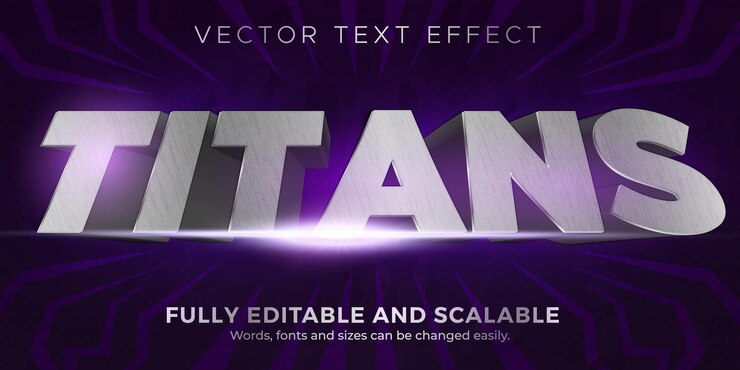 Kostenlose Vektor metallic-texteffekt editierbarer glänzender und filmischer textstil