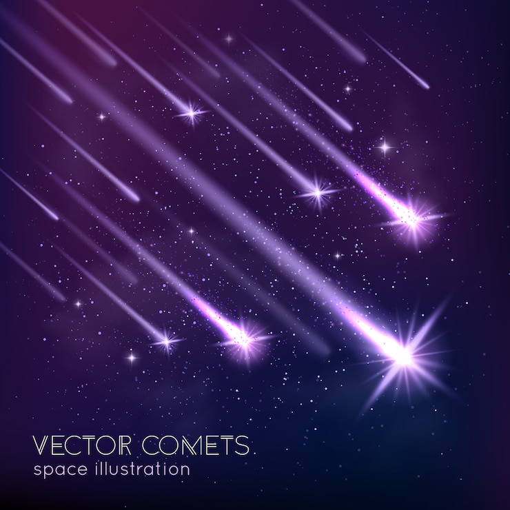 Kostenlose Vektor meteorschauer hintergrund
