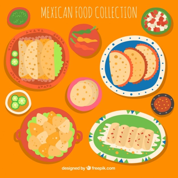 Kostenloser Vektor mexikanischen essen