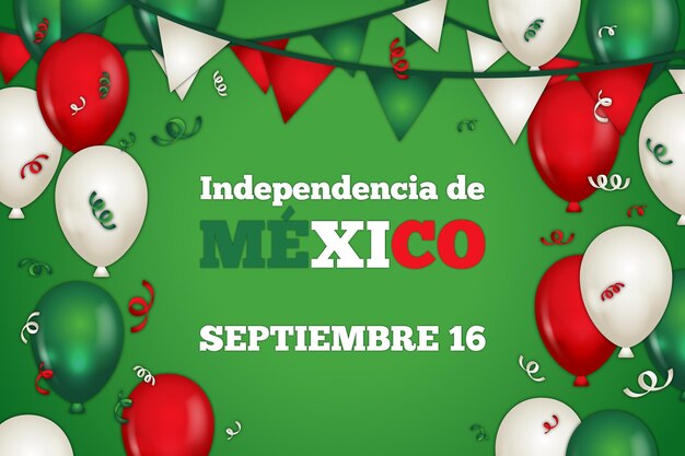 Mexikanischer unabhängigkeitstaghintergrund des flachen entwurfs