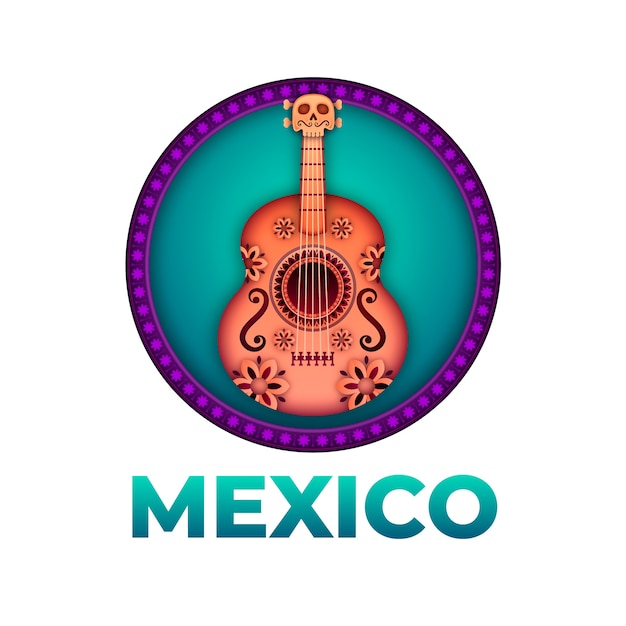 Kostenloser Vektor mexiko-logo-vorlage mit farbverlauf