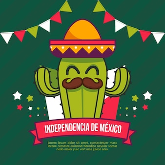 Mexiko unabhängigkeitstag im flachen design