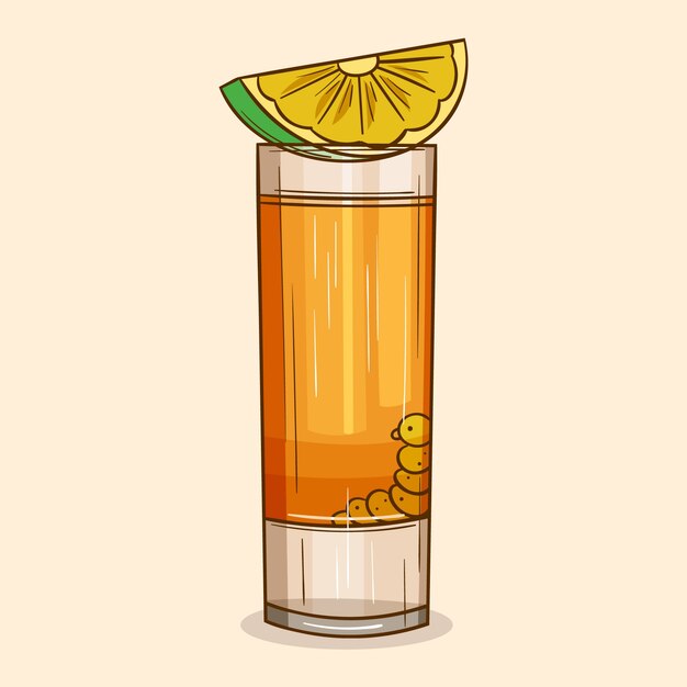 Mezcal-Illustration im handgezeichneten Stil