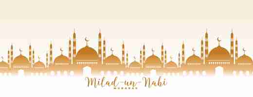 Kostenloser Vektor milad un nabi mubarak moschee design banner