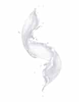 Kostenloser Vektor milch spritzt realistische zusammensetzung mit lokalisiertem bild der spritzenden weißen flüssigkeit auf leerer hintergrundvektorillustration