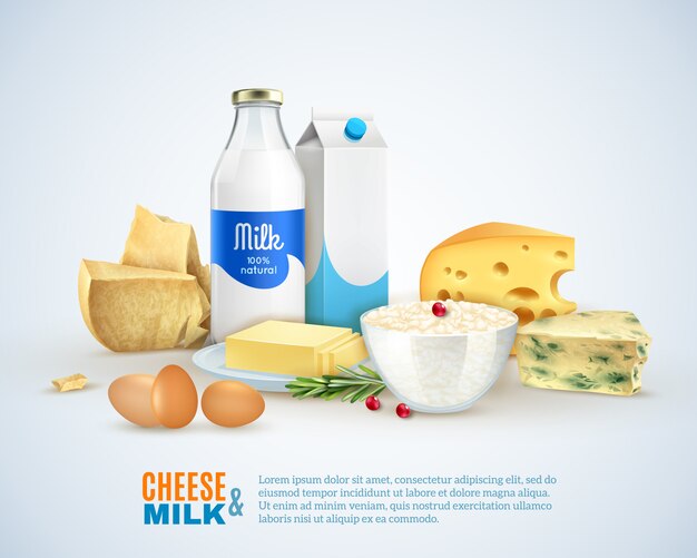 Milchprodukte-Vorlage