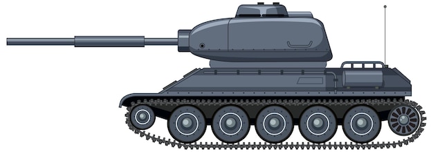 Kostenloser Vektor militärischer kampfpanzer auf weißem hintergrund