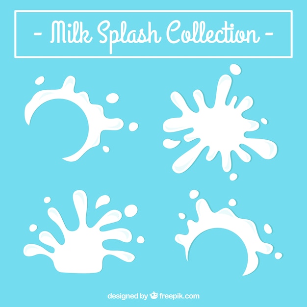 Kostenloser Vektor milk splash set