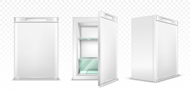 Minikühlschrank, leerer weißer Küchenkühlschrank