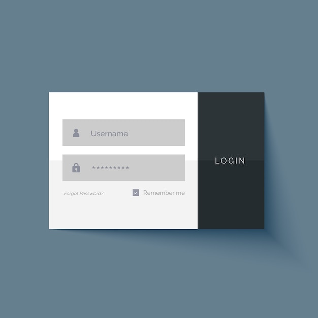 Minimal login benutzeroberfläche form design