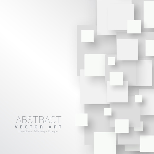 Minimal, während Hintergrund mit 3d Quadraten