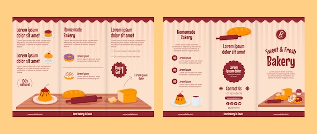 Minimale Bäckerei-Shop-Broschürenvorlage