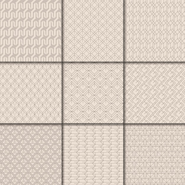 Minimale beige geometrische Mustersammlung