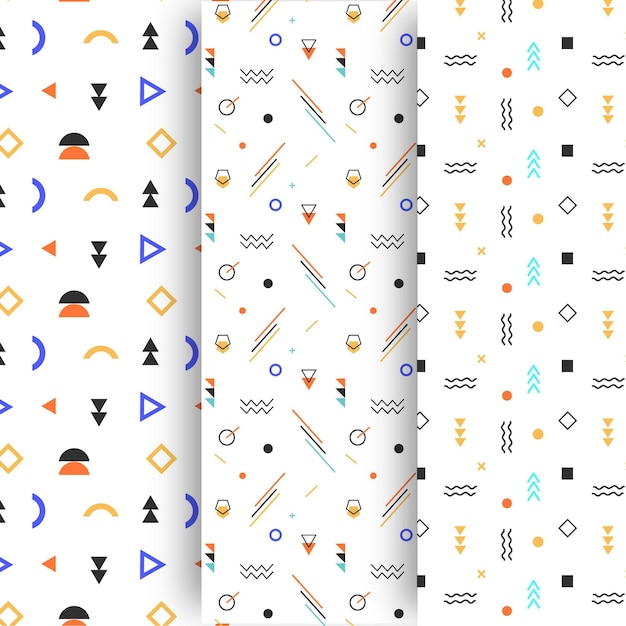 Kostenloser Vektor minimale geometrische mustersammlung