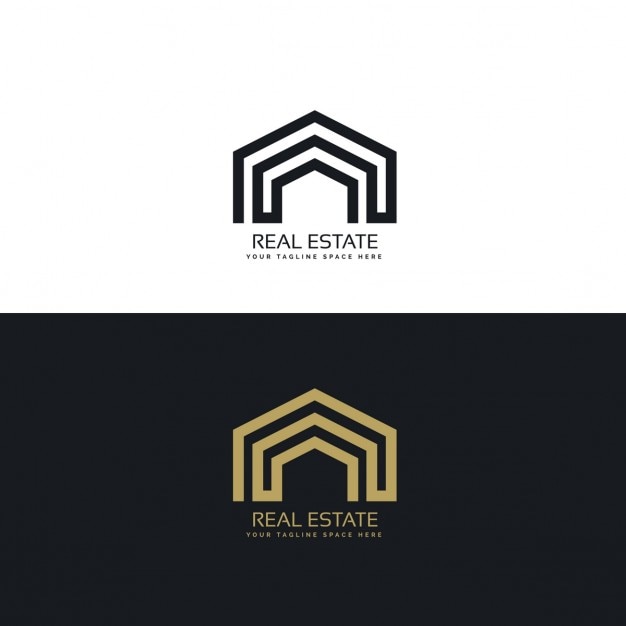 Kostenloser Vektor minimale linienkonzept immobilien logo-design