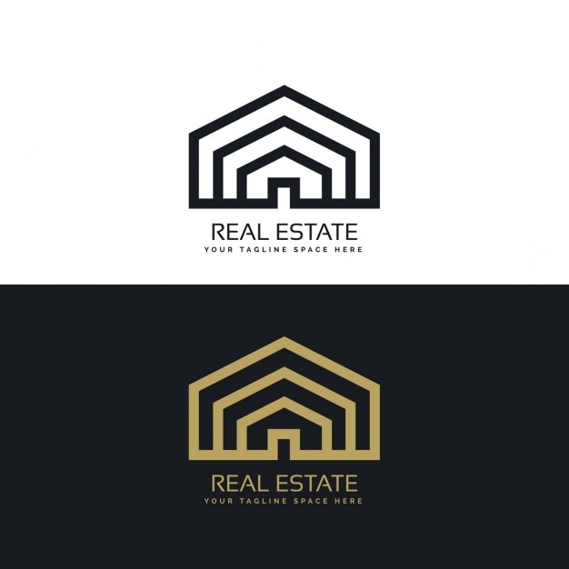 Minimale linienstil immobilien logo-design