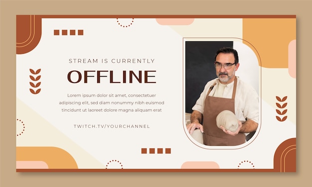 Minimaler kreativer Atelier-Twitch-Hintergrund