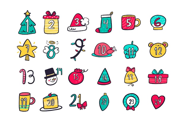 Minimaler Symbolcountdownkalender für Weihnachtstag