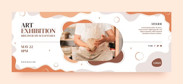 Minimales dynamisches Facebook-Cover des Ateliers