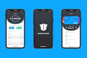 Kostenloser Vektor minimalistische banking-app-oberfläche