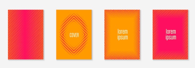 Kostenloser Vektor minimalistische cover-vorlage mit farbverläufen festgelegt