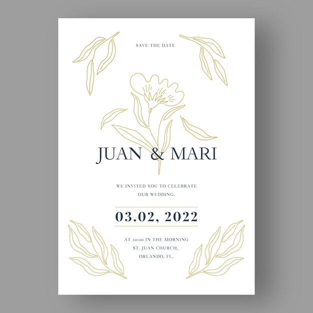 Minimalistische Hochzeitseinladung