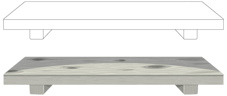 Kostenlose Vektor minimalistische holztische illustration