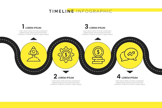 Kostenloser Vektor minimalistische timeline-infografik